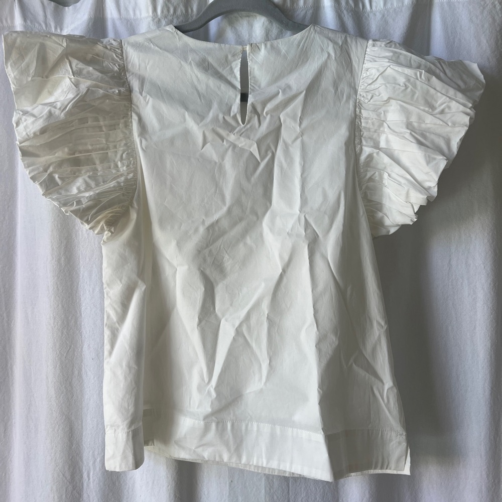 English Factory Folded Ruffle Sleeve Top - Picture 3 of 4